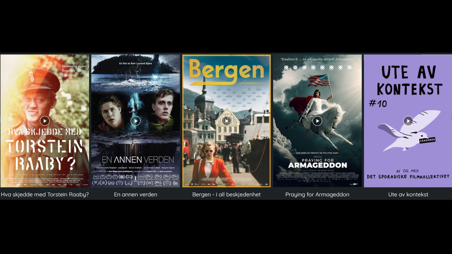 Coveret til forskjellige filmer hos Filmbib